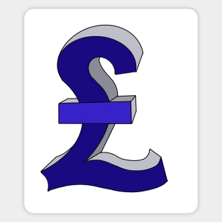 Rich - Cash - British Pound Sign in blue UK London England Currency Money Sticker